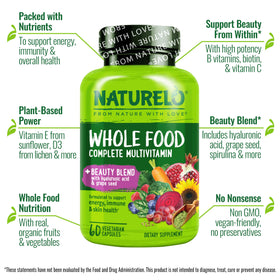 NATURELO Multivitamines Complètes 60 Capsules Végétales emballage