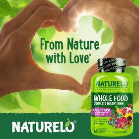 NATURELO Multivitamines Complètes 60 Capsules Végétales sur une table