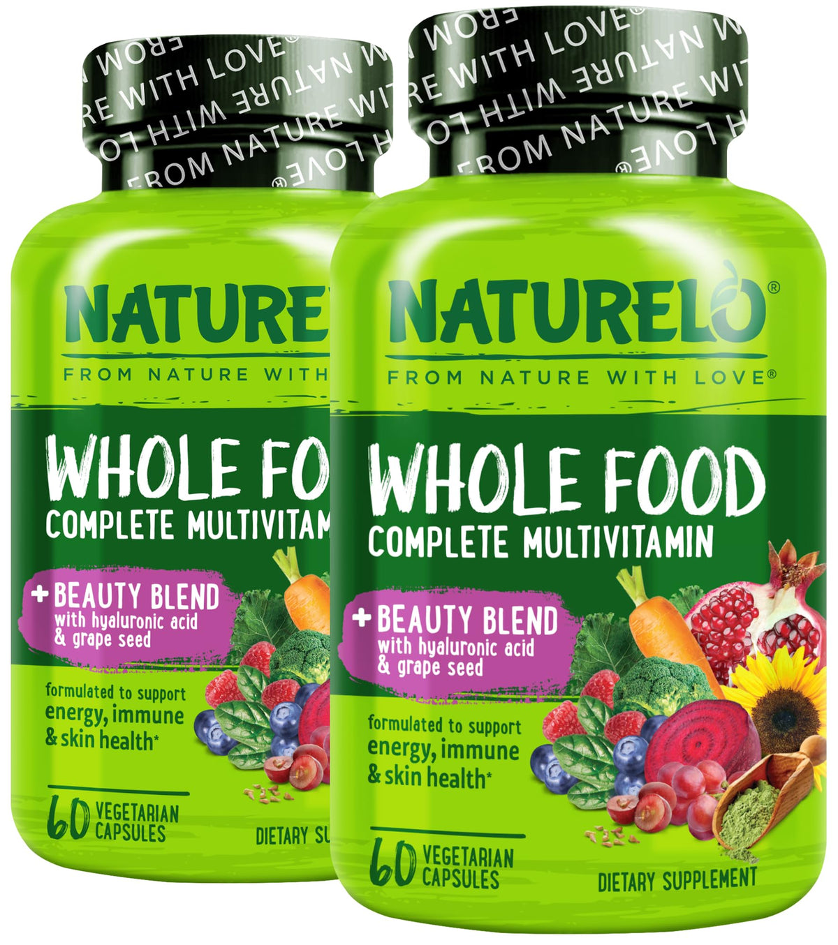 NATURELO Multivitamines Complètes 60 Capsules Végétales vue de face