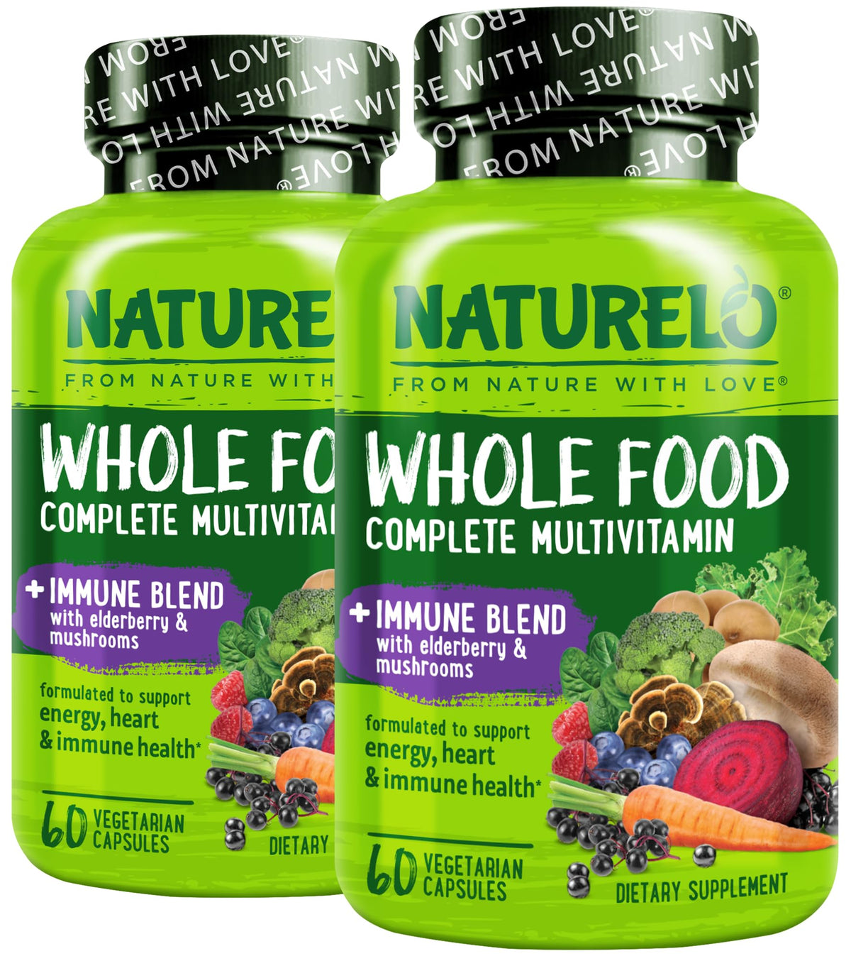 NATURELO Multivitamines Complètes 60 Capsules Végétales - vue de face
