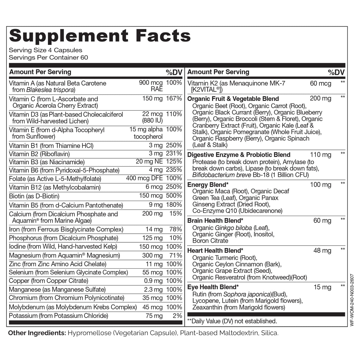 NATURELO Multivitamines Complètes avec des fruits et légumes biologiques