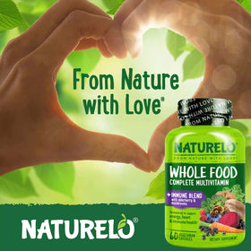 NATURELO Multivitamines Complètes capsules sur une table en bois