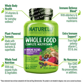 NATURELO Multivitamines Complètes capsules végétales sur fond blanc