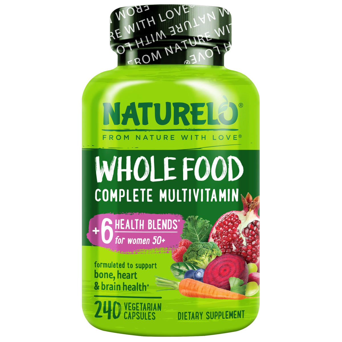 NATURELO Multivitamines Complètes Femme 50+ 240 gélules vue de face
