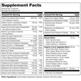NATURELO Multivitamines Entières 60 Capsules Végétales, capsules à l'intérieur du flacon