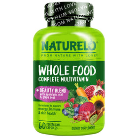 NATURELO Multivitamines Entières 60 Capsules Végétales, vue de face