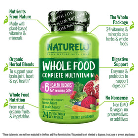 NATURELO Multivitamines Femme 50+ étiquette du produit