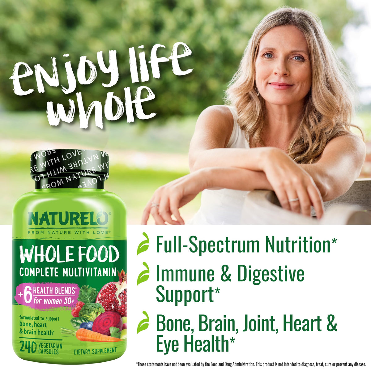 NATURELO Multivitamines Femme 50+ ingrédients naturels