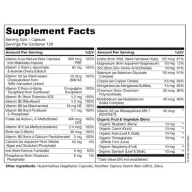 NATURELO Multivitamines Femmes 120 comprimés arrière