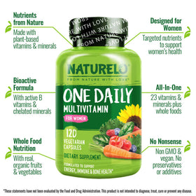 NATURELO Multivitamines Femmes 120 comprimés étiquette