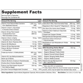 NATURELO Multivitamines Postnatales 180 Capsules côté droit
