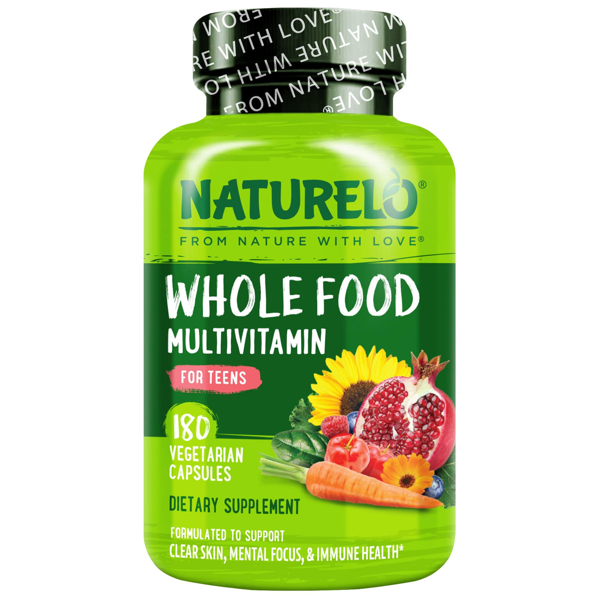 NATURELO Multivitamines pour Adolescents 180 capsules vue de face