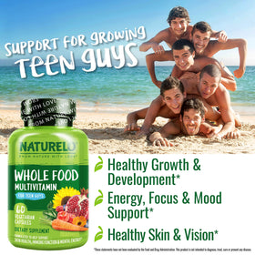 NATURELO Multivitamines pour Adolescents 60 Capsules - capsules ouvertes