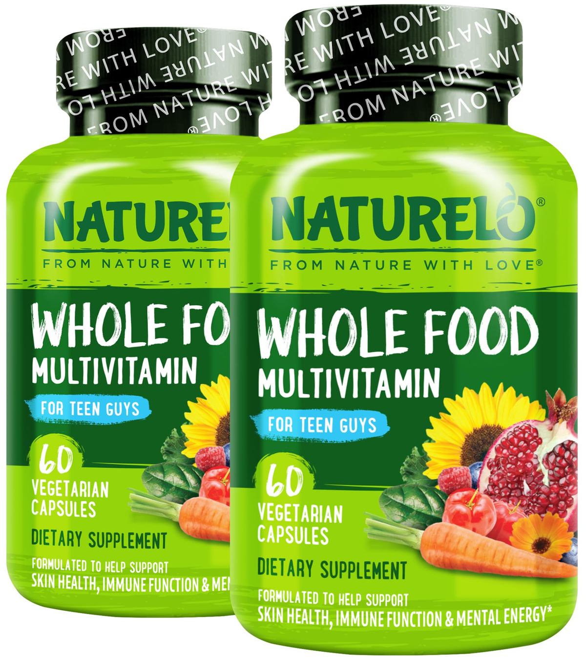NATURELO Multivitamines pour Adolescents 60 Capsules - vue de face