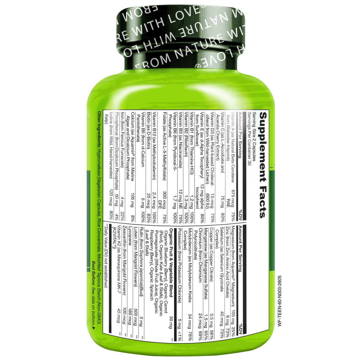 NATURELO Multivitamines pour Adolescents prise quotidienne