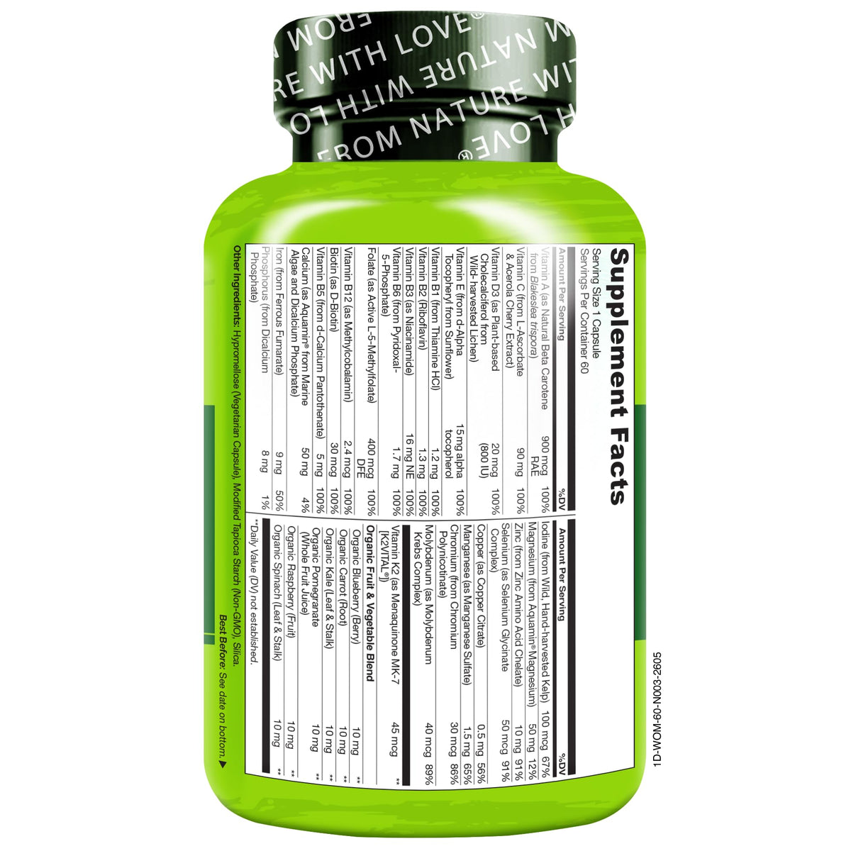 NATURELO Multivitamines pour Femmes avec des fruits frais
