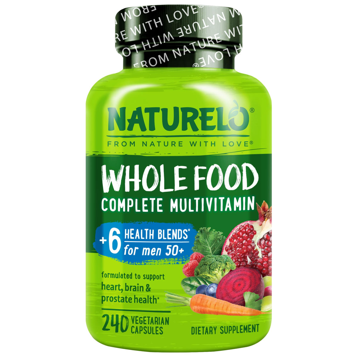NATURELO Multivitamines pour Hommes 50+ 240 Capsules - vue avant
