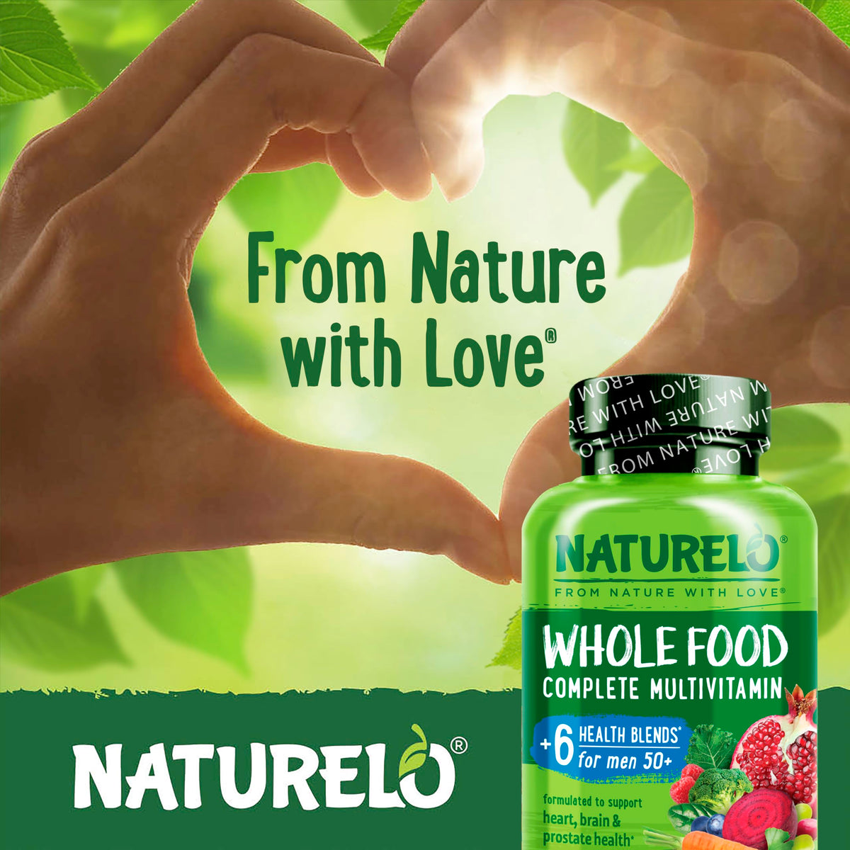 NATURELO Multivitamines pour Hommes 50+ - capsules ouvertes