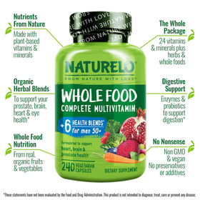 NATURELO Multivitamines pour Hommes 50+ - capsules végétales