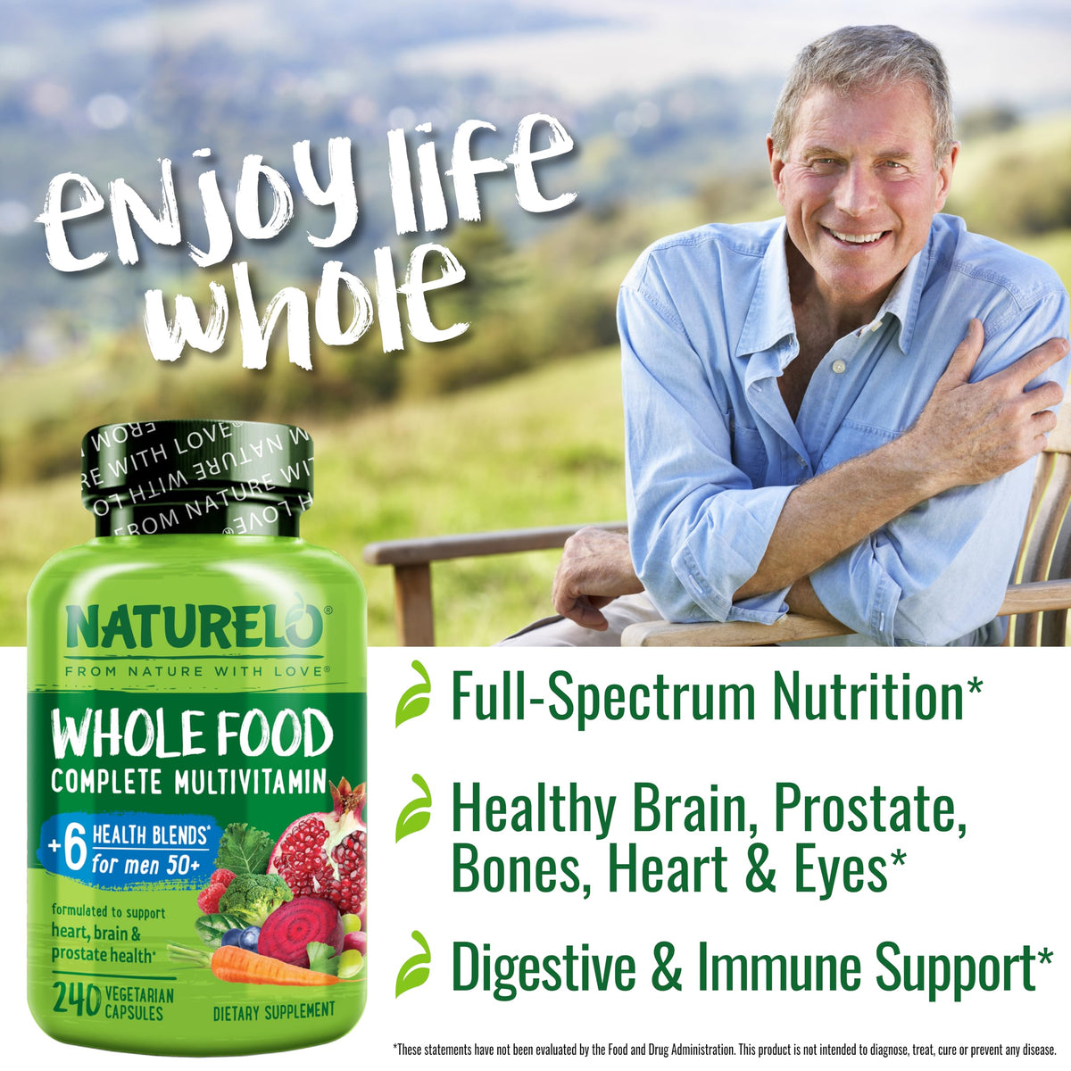 NATURELO Multivitamines pour Hommes 50+ - emballage