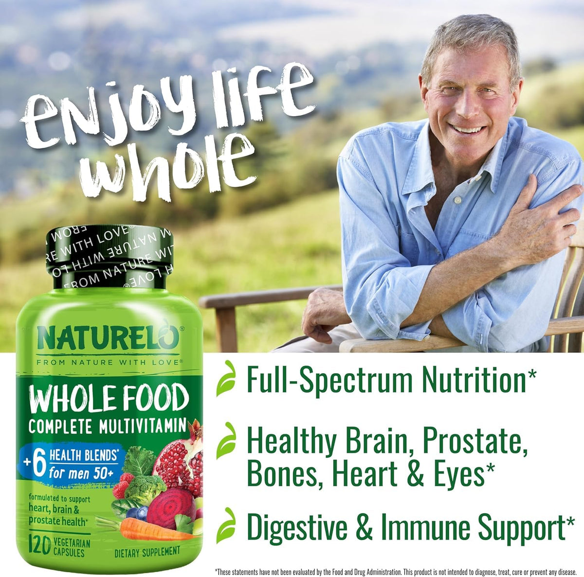 NATURELO Multivitamines pour Hommes 50+ en usage quotidien