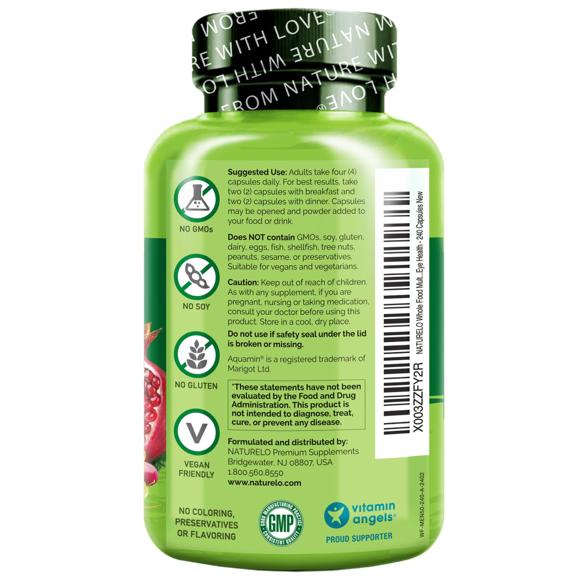 NATURELO Multivitamines pour Hommes 50+ - vue de côté