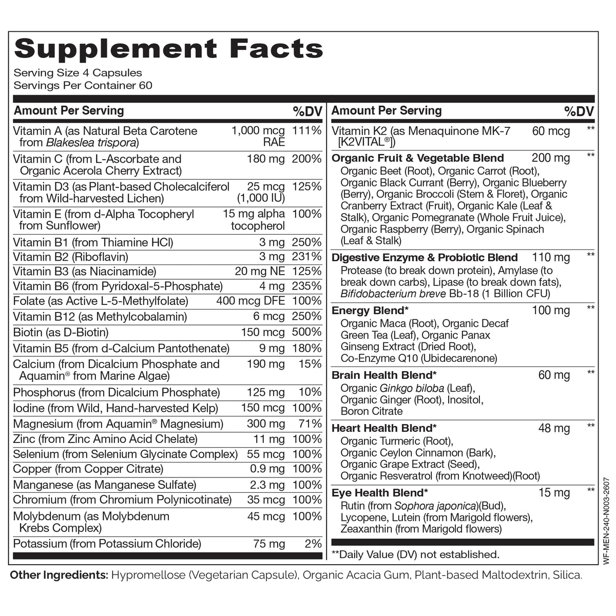 NATURELO Multivitamines pour Hommes - Ingrédients naturels