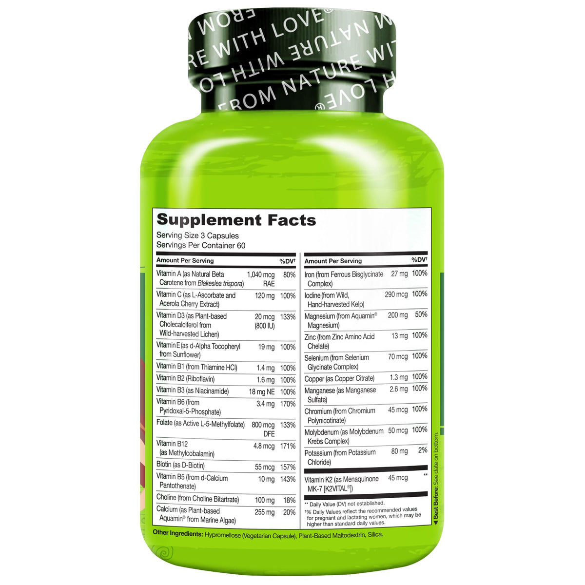 NATURELO Multivitamines Prénatales 180 Capsules à côté d'autres compléments