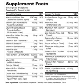 NATURELO Multivitamines Prénatales 180 Capsules côté