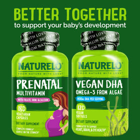 NATURELO Multivitamines Prénatales 180 Capsules sur une table