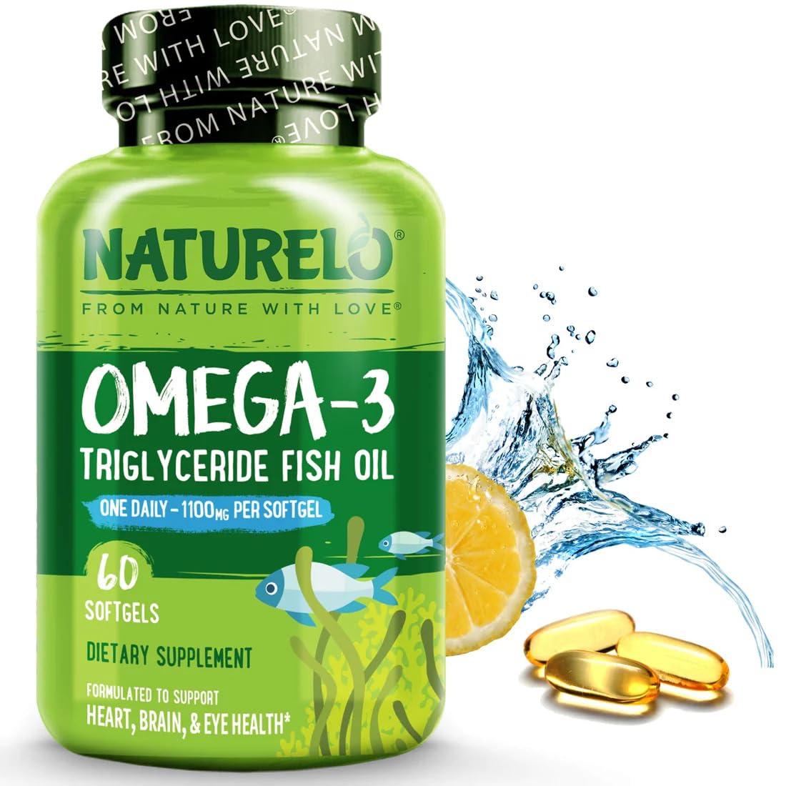 NATURELO Omega 3 1100mg gélules vue de face