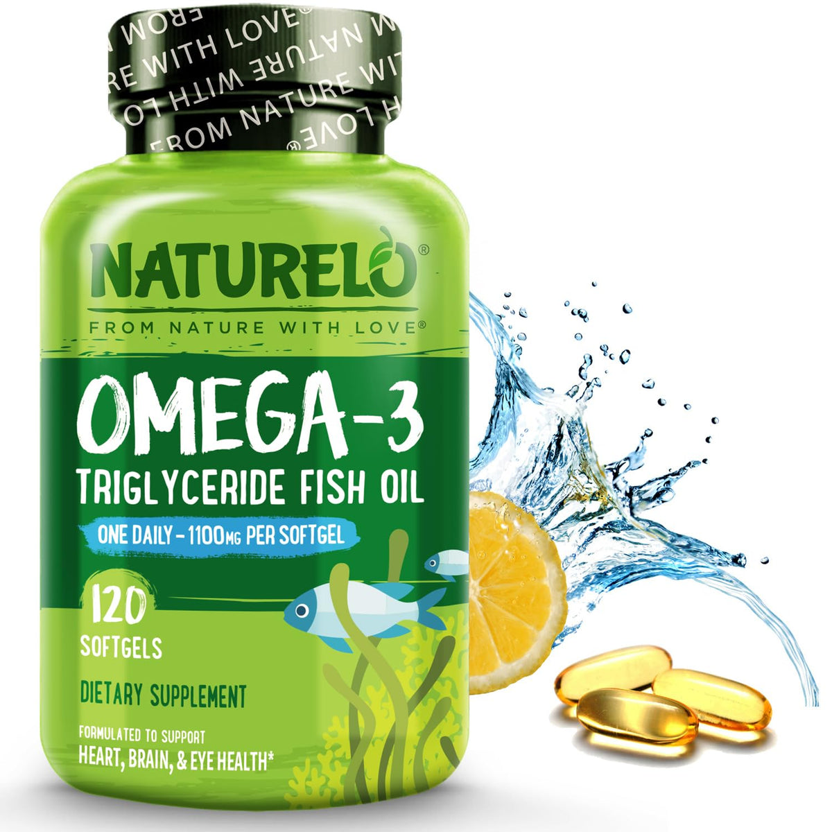 NATURELO Omega 3 1100mg gélules vue de face