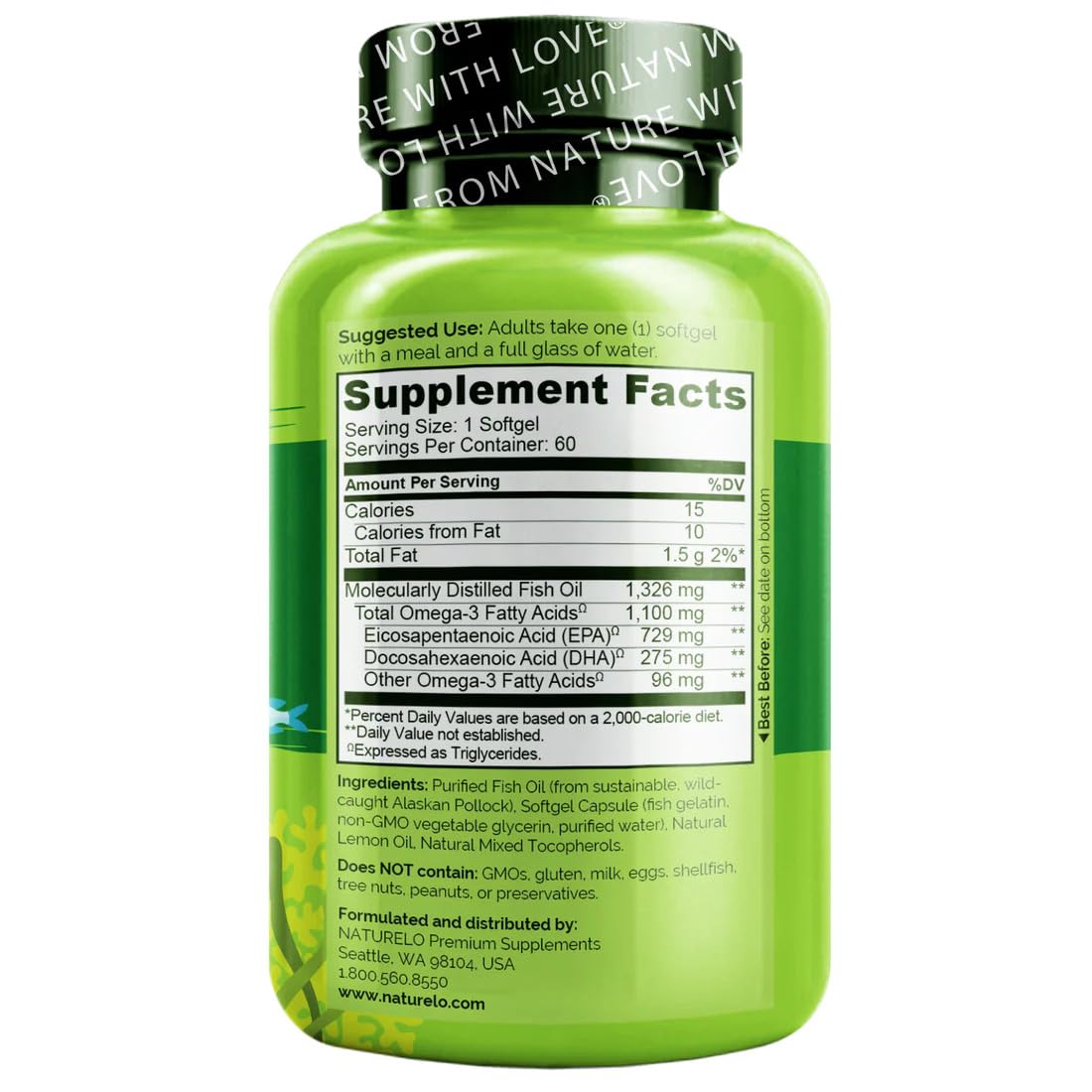 NATURELO Omega 3 gélules avec citron