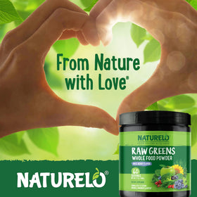 NATURELO Poudre de Superaliments Verts 480g, en utilisation
