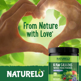 NATURELO Poudre Superfood Greens 240g - mélange de baies