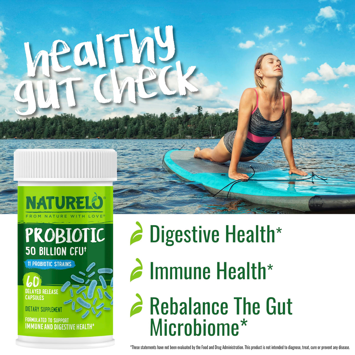 NATURELO Probiotiques 60 Capsules à l'intérieur