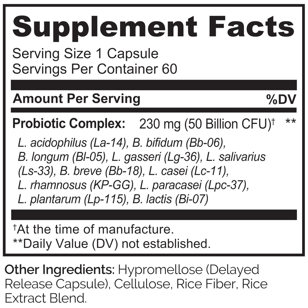 NATURELO Probiotiques 60 Capsules avec d'autres compléments