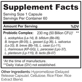 NATURELO Probiotiques 60 Capsules avec d'autres compléments