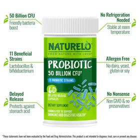 NATURELO Probiotiques 60 Capsules emballage