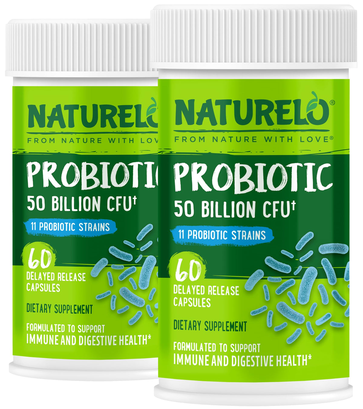 NATURELO Probiotiques 60 Capsules vue de face