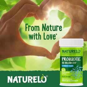 NATURELO Probiotiques capsules sur une table