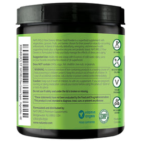 NATURELO Raw Greens Poudre Superaliment 480g avec fruits frais