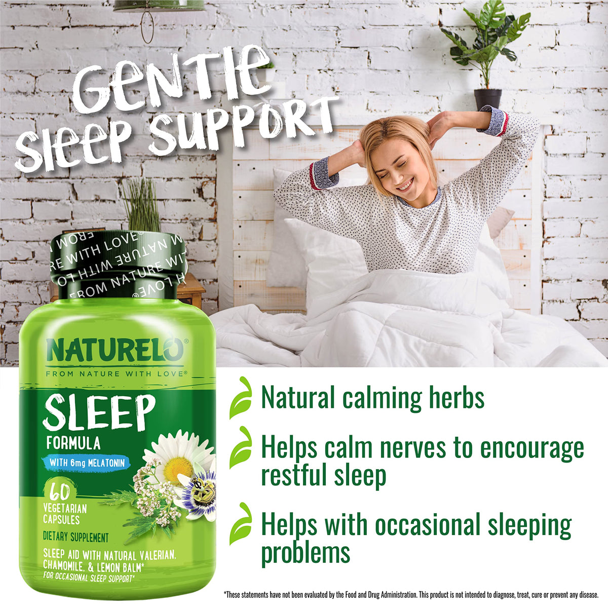 NATURELO Sommeil capsules sur table en bois