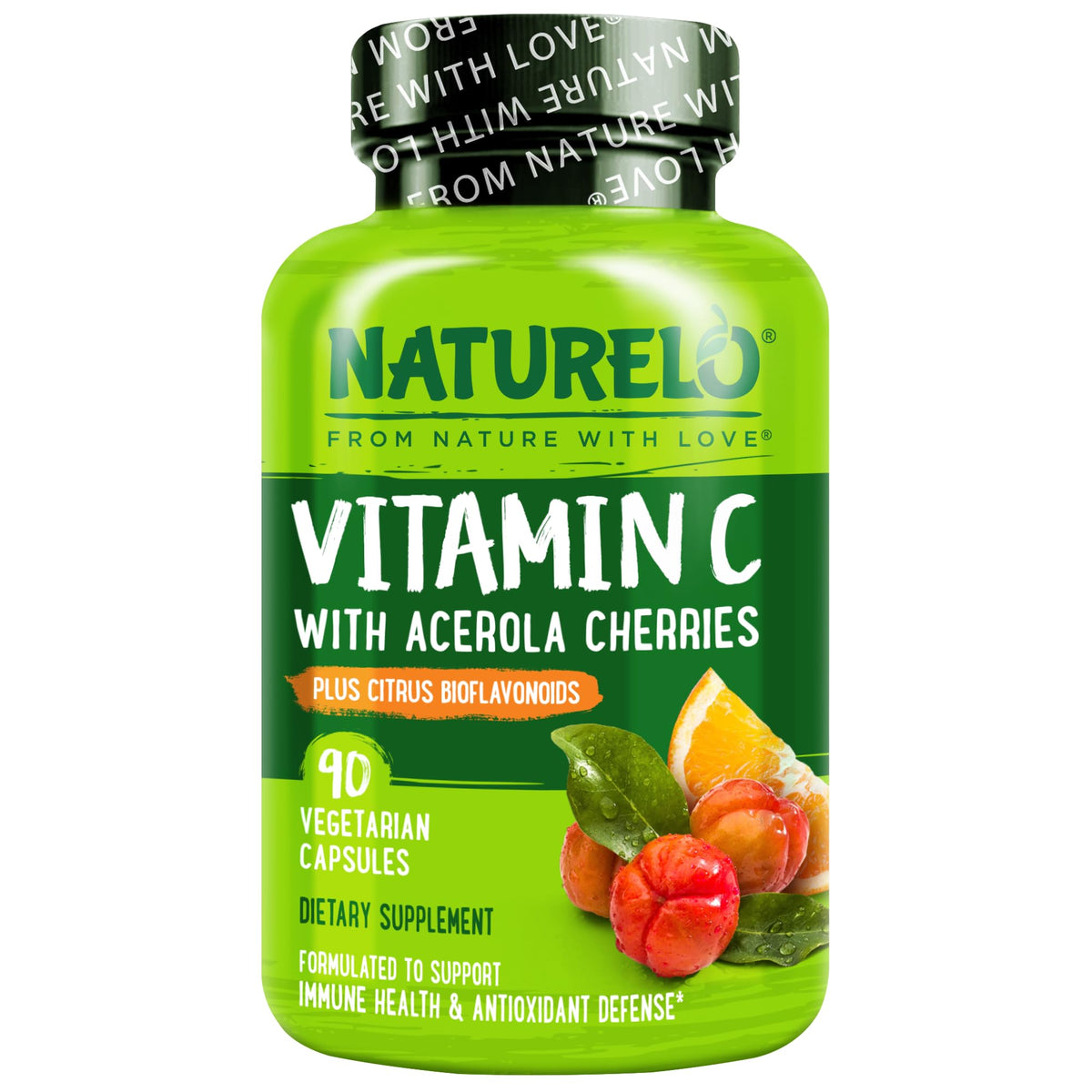 NATURELO Vitamine C 500 mg 90 capsules végétales, vue de face