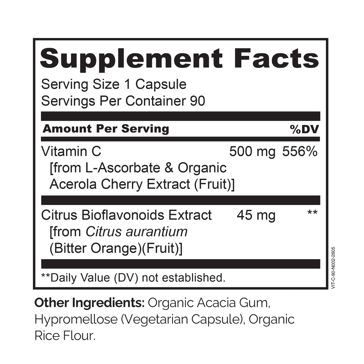 NATURELO Vitamine C 500 mg, capsules dans un bol
