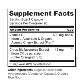 NATURELO Vitamine C 500 mg, capsules dans un bol
