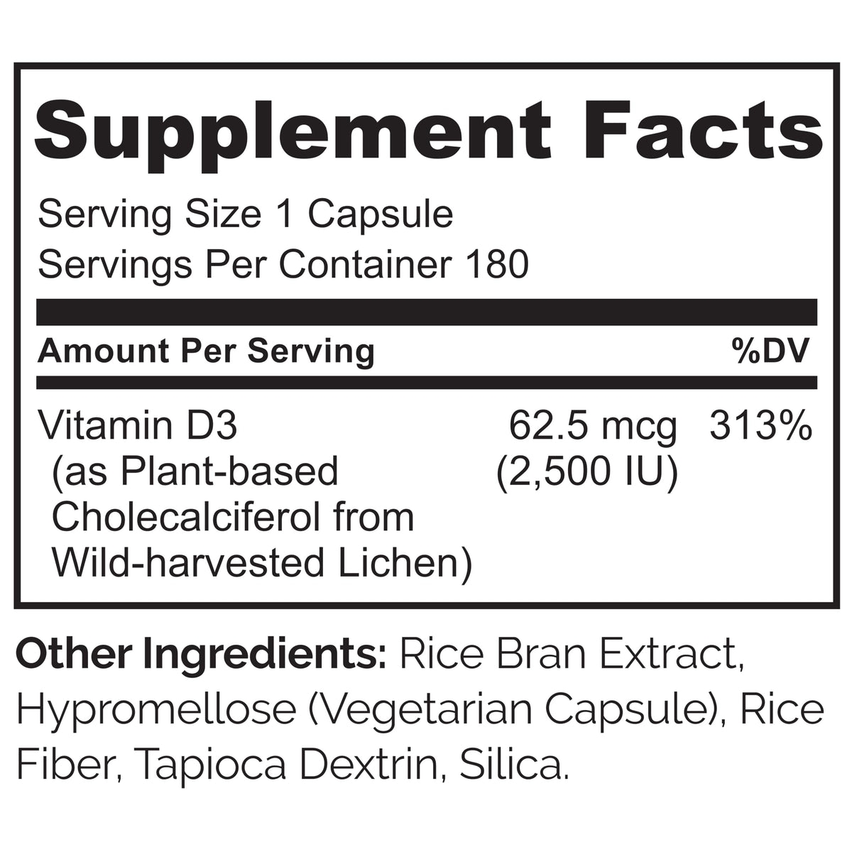 NATURELO Vitamine D3 2500 IU capsules végétales