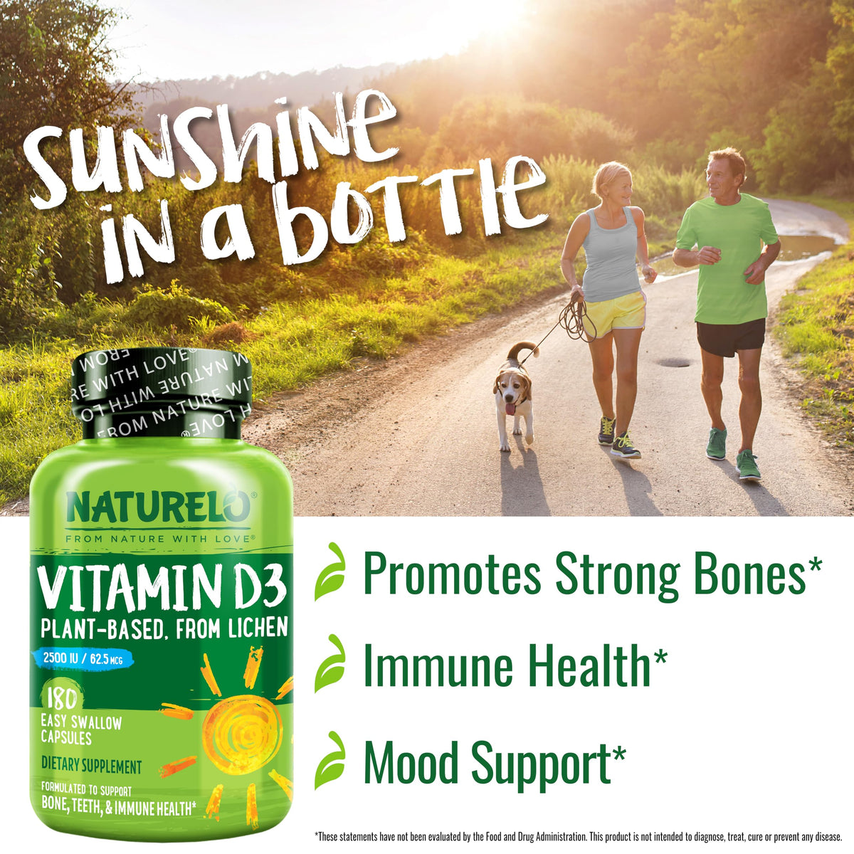 NATURELO Vitamine D3 2500 IU étiquette des ingrédients