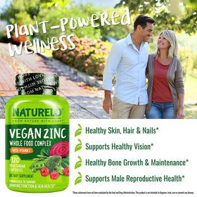 NATURELO Zinc Végétal 120 Capsules vue de côté