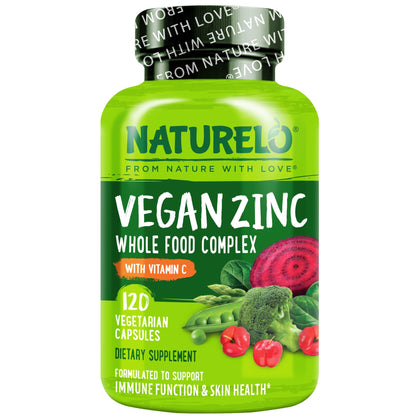 NATURELO Zinc Végétal 120 Capsules vue de face